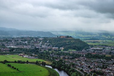 Stirling şehri yukarıdan görüldü, İskoçya, Birleşik Krallık, Büyük Britanya