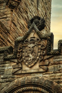 Details of Wallace monument in Stirling, UK