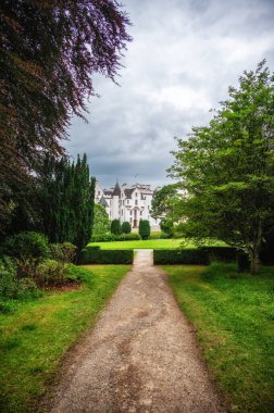 Scottish medieval Blair Castle, located at the foot of the Grampian Mountains, Scotland, UK