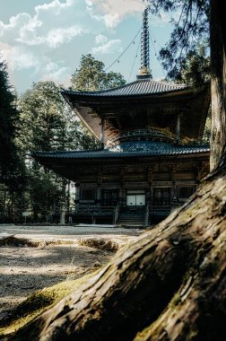 Saito West Tower Pagoda Kongobuji Tapınağındaki Danjo Garan, Koya-san, Wakayama Bölgesi, Japonya