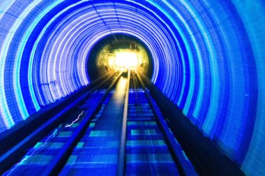 Fast Foward Motion blur in the Shanghai Sightseeing Tunnel clipart