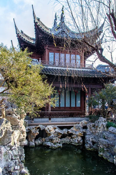 Pavilhão em Yu Yuan Gardens, Shanghai — Fotografia de Stock