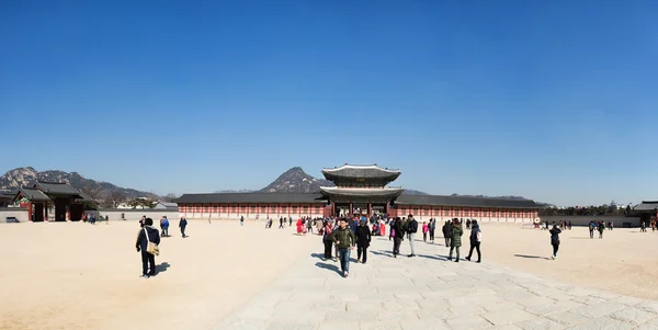 Panorama Gyeongbok Palace, Seoul. South Korea — Stockfoto