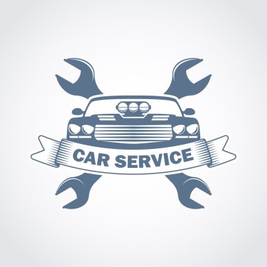 Araba tamir servisi tek renkli logo
