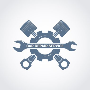 Araba tamir servisi tek renkli logo