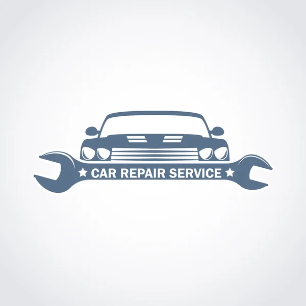 Servicio de reparación de automóviles logo monocromo — Vector de stock