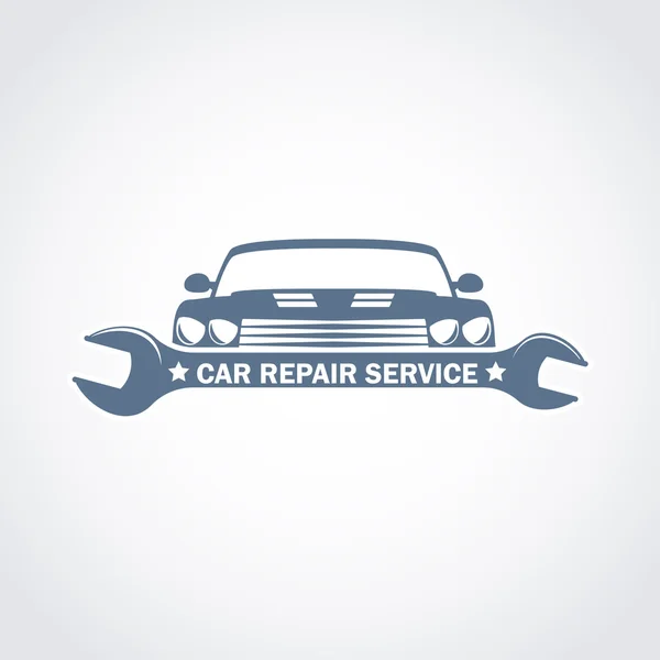 Car repair service monochrome logo — Stock Vector