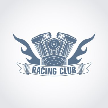 Motosiklet motor logo vektör