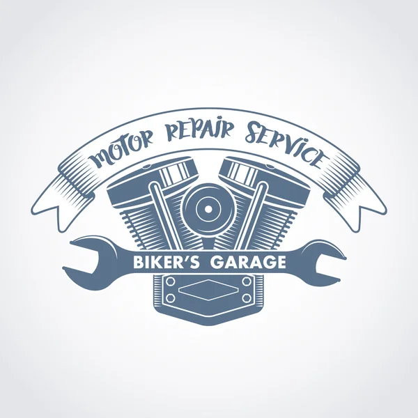 Vetor moto motor serviço logotipo — Vetor de Stock