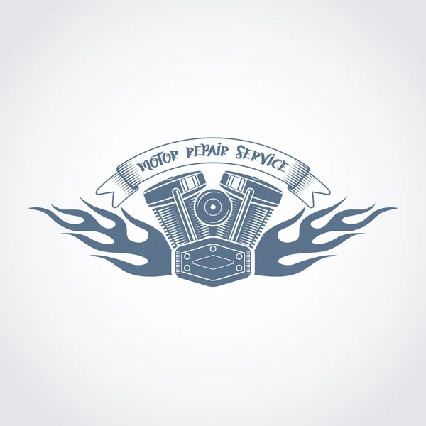 Logo motore moto vettoriale — Vettoriale Stock