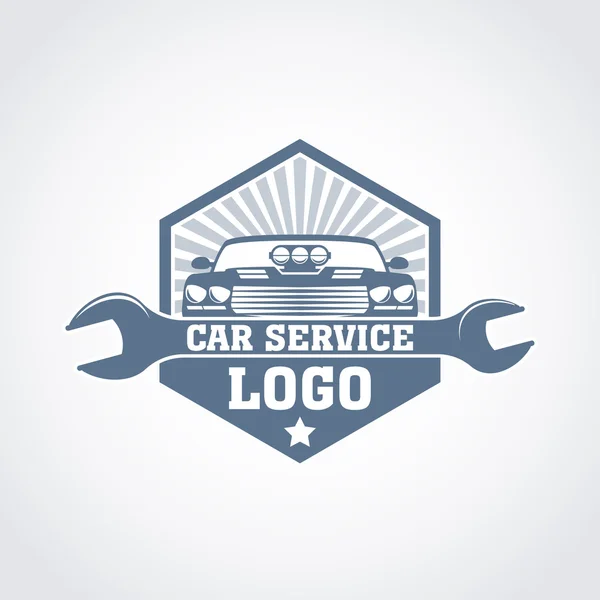 Servicio de reparación de automóviles logo monocromo — Archivo Imágenes Vectoriales