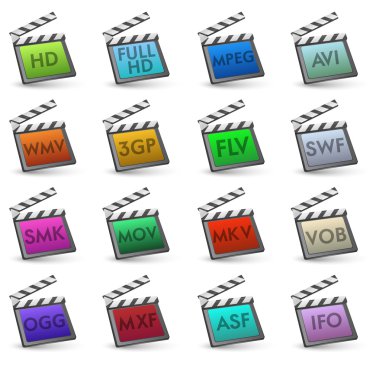 video format icons clipart