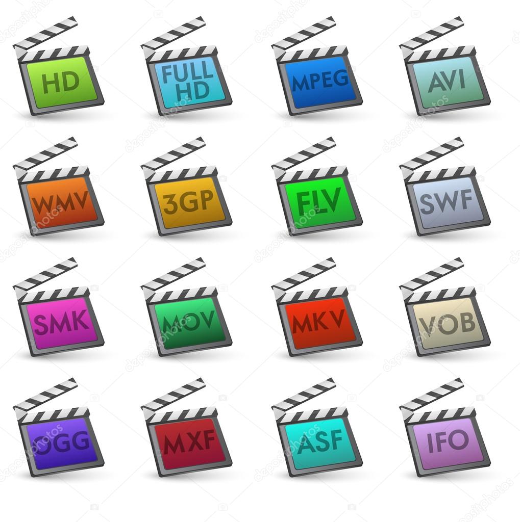 video format icons