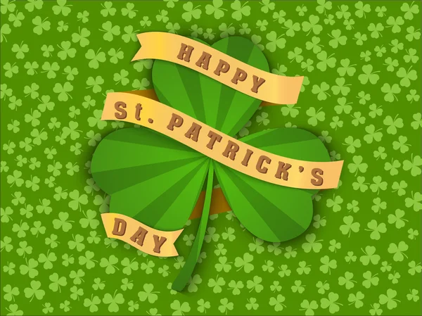 St. Patricks dag kaart in een groene kleur — Stockvector