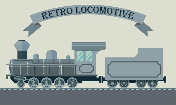 Locomotiva retro — Vetor de Stock