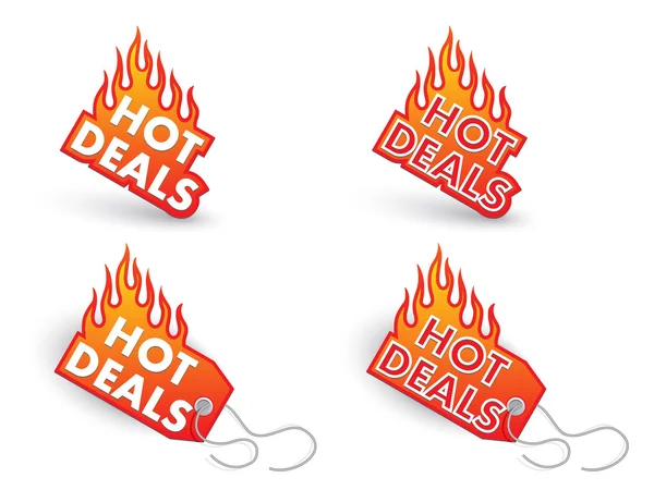 Hot deals labels set — Stock Vector