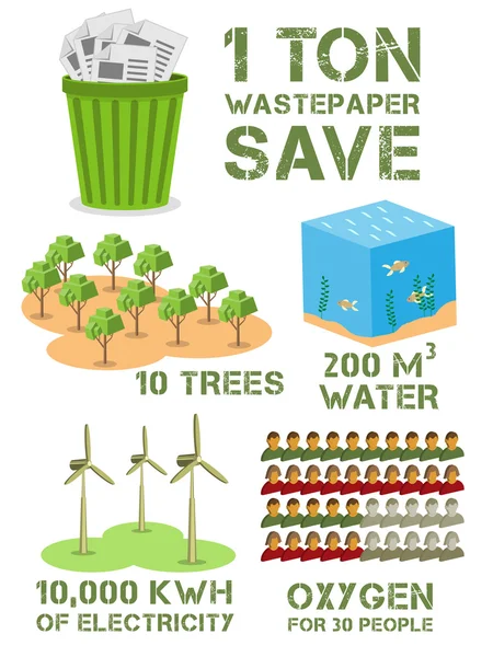 Conceito infográfico ecológico — Vetor de Stock