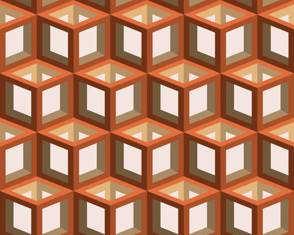 Fondo de vector inconsútil vintage tridimensional con 3d cuadrado — Archivo Imágenes Vectoriales