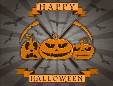 vector retro style halloween background clipart