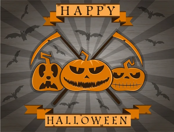 Vector retro stijl halloween achtergrond — Stockvector