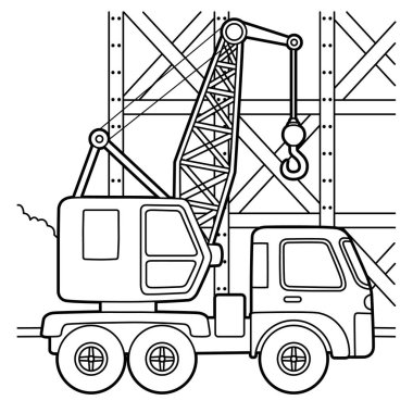Crane Coloring Page vector Crane Coloring Page vector
