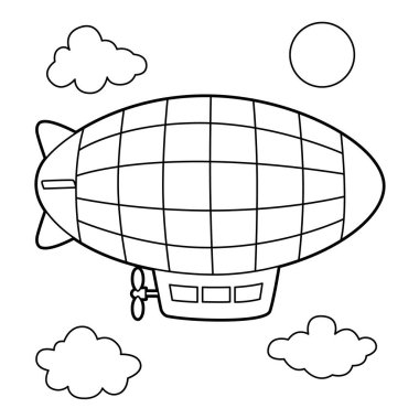 Zeppelin Coloring Page vector Zeppelin Coloring Page vector