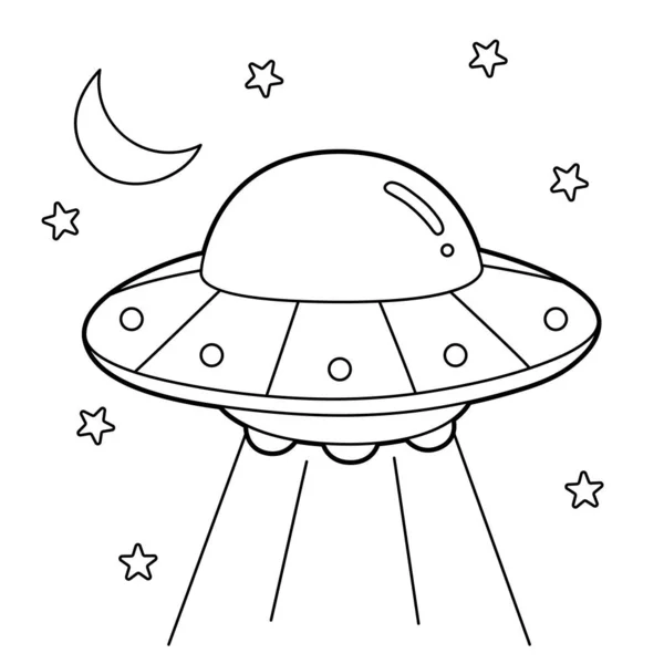 Ufo Coloring Page — Stock Vector