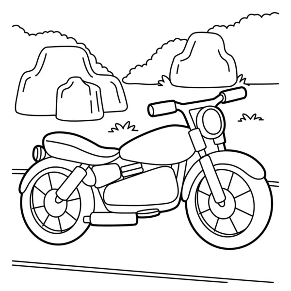 Coloriage de moto — Image vectorielle