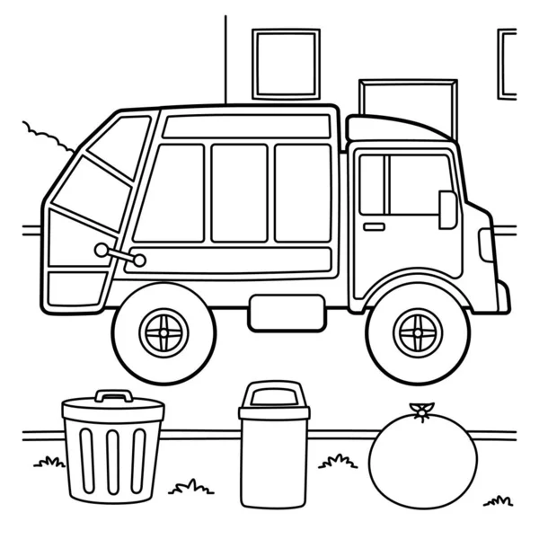 Окраска мусорного грузовика — стоковый вектор