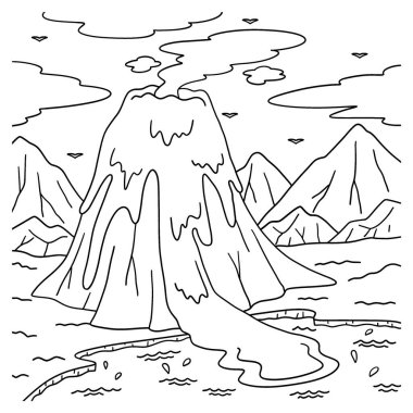 Bir volkandan çıkan Lav 'ın sevimli ve komik renkli sayfası. Çocuklar için saatlerce boyama eğlencesi sağlıyor. Bu sayfayı boyamak çok kolaydır. Küçük çocuklar ve yeni yürümeye başlayanlar için uygun.. 