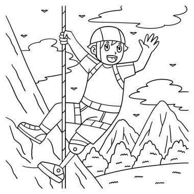 Tırmanışta Uyumlu Spor Çocuğu 'nun sevimli ve komik renkli bir sayfası. Çocuklar için saatlerce boyama eğlencesi sağlıyor. Bu sayfayı boyamak çok kolaydır. Küçük çocuklar ve yeni yürümeye başlayanlar için uygun.. 