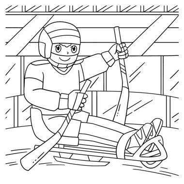 Özel Uyarlamalı Spor Çocuğu Sledge Hokey oynarken sevimli ve komik bir renk sayfası. Çocuklar için saatlerce boyama eğlencesi sağlıyor. Bu sayfayı boyamak çok kolaydır. Küçük çocuklar ve yeni yürümeye başlayanlar için uygun.. 