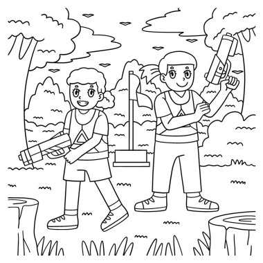 Bayrağı koruyan Laser Tag Girl 'ün şirin ve komik renkli sayfası. Çocuklar için saatlerce boyama eğlencesi sağlıyor. Bu sayfayı boyamak çok kolaydır. Küçük çocuklar ve yeni yürümeye başlayanlar için uygun..