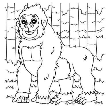 Bir gorilin sevimli ve komik renkli sayfası. Çocuklar için saatlerce boyama eğlencesi sağlıyor. Bu sayfayı boyamak çok kolaydır. Küçük çocuklar ve yeni yürümeye başlayanlar için uygun.. 