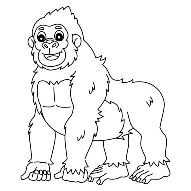 Goril maymunun sevimli ve komik renkli sayfası. Çocuklar için saatlerce boyama eğlencesi sağlıyor. Bu sayfayı boyamak çok kolaydır. Küçük çocuklar ve yeni yürümeye başlayanlar için uygun.. 