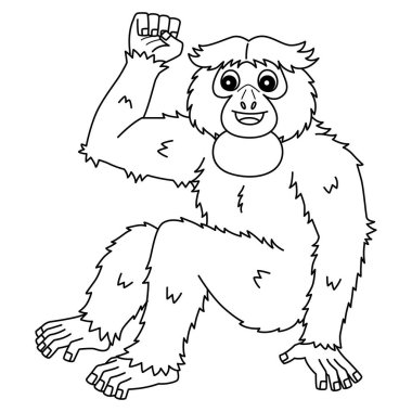 Siamang Maymunu 'nun sevimli ve komik renkli sayfası. Çocuklar için saatlerce boyama eğlencesi sağlıyor. Bu sayfayı boyamak çok kolaydır. Küçük çocuklar ve yeni yürümeye başlayanlar için uygun.. 