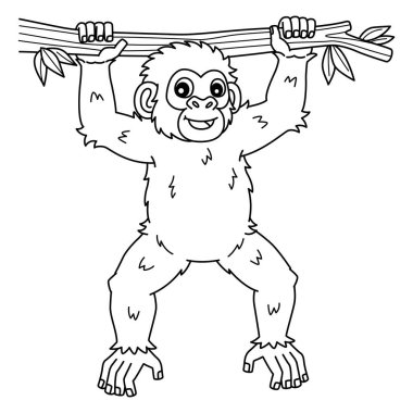 Şempanze maymunun sevimli ve komik renkli sayfası. Çocuklar için saatlerce boyama eğlencesi sağlıyor. Bu sayfayı boyamak çok kolaydır. Küçük çocuklar ve yeni yürümeye başlayanlar için uygun.. 