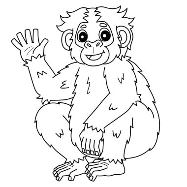 Bonobo Goril 'in şirin ve komik renkli sayfası. Çocuklar için saatlerce boyama eğlencesi sağlıyor. Bu sayfayı boyamak çok kolaydır. Küçük çocuklar ve yeni yürümeye başlayanlar için uygun.. 