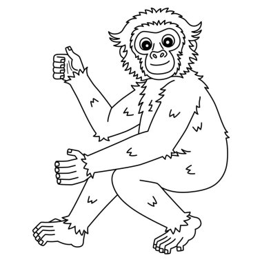 Bir Gibbon Gorili 'nin sevimli ve komik renkli sayfası. Çocuklar için saatlerce boyama eğlencesi sağlıyor. Bu sayfayı boyamak çok kolaydır. Küçük çocuklar ve yeni yürümeye başlayanlar için uygun.. 