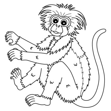 Bir Colobus Maymunu 'nun sevimli ve komik renkli sayfası. Çocuklar için saatlerce boyama eğlencesi sağlıyor. Bu sayfayı boyamak çok kolaydır. Küçük çocuklar ve yeni yürümeye başlayanlar için uygun.. 