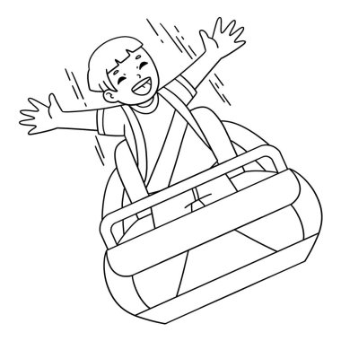 Rollercoaster 'a binen bir çocuğun sevimli ve komik renkli sayfası. Çocuklar için saatlerce boyama eğlencesi sağlıyor. Bu sayfayı boyamak çok kolaydır. Küçük çocuklar ve yeni yürümeye başlayanlar için uygun..