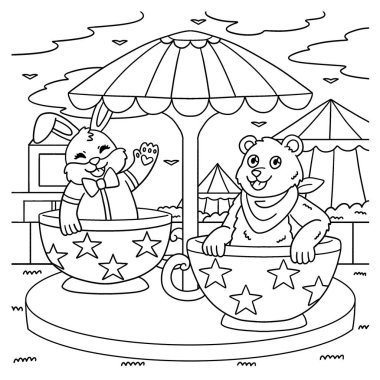 Çay fincanındaki bir hayvanın sevimli ve komik renkli sayfası. Çocuklar için saatlerce boyama eğlencesi sağlıyor. Bu sayfayı boyamak çok kolaydır. Küçük çocuklar ve yeni yürümeye başlayanlar için uygun..