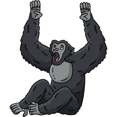 Bu karikatür parçası bir Siamang Maymun Hayvan çizimini gösteriyor.