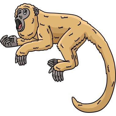 Bu karikatür, Uluyan Maymun Hayvan Çizimi 'ni gösteriyor..