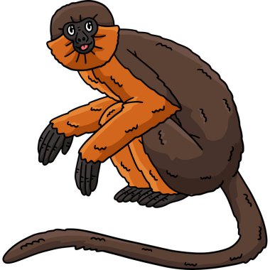 Bu karikatür parçası bir Kırmızı Colobus Maymun illüstrasyonunu gösteriyor.