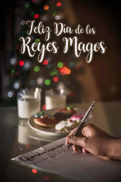 Feliz Dia Los Reyes Magos Spaanse Vertaling Van Happy Wise — Stockfoto