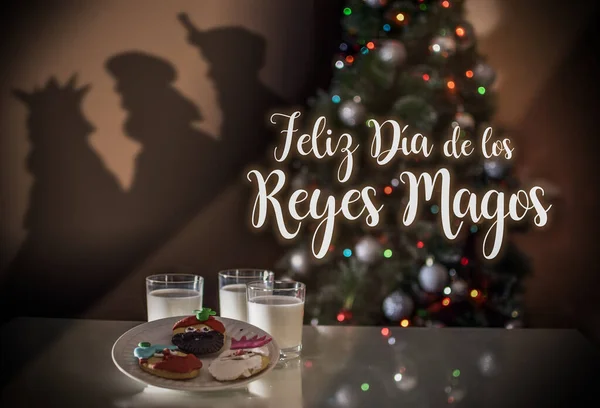 Feliz Dia Los Reyes Magos Spaanse Vertaling Van Happy Wise — Stockfoto