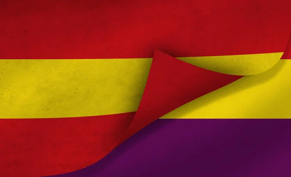 Spaanse Vlag Republikeinse Vlag Historische Gebeurtenissen Van Burgeroorlog Van Spanje — Stockfoto