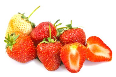 güzel çilek beyaz izole