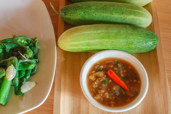 Thailändische Küche nam prik oder chili paste — Stockfoto